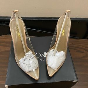 Woman clear heels